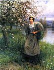 Daniel Ridgway Knight Apple Blossoms in Normandy painting